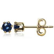 14K Gold 3mm Gen Sapphire