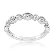 0.25 Carat Alternating Round & Marquise Shape Bezel Diamond Band
