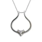 14K White Gold 0.13 Ct Diamond Ring Holder Pendant