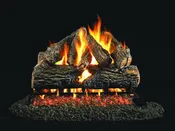 Charred Oak by Peterson Real Fyre Gas Log Set Vented with Variable Height Remote