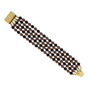 5-Row Pearl & Crystal Bracelet