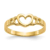 10 Karat Fashion heart child's Ring Size 3 Color: Yellow
Finish: Poli
