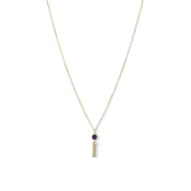 14kt Gold Plated Sterling Silver Lapis Tassel Necklace