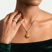 Spiny Oyster Sun Drop Pendant | Sterling Silver