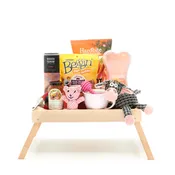 Bamboo Tray Dog Treat Gift Basket