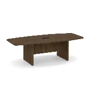 8' Boat Shape Conference Table Modern Walnut