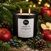 Apple & Evergreen Winter Candle | 11 oz. Matte Black Jar