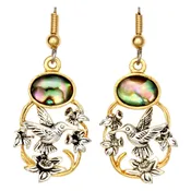 Abalone Shell Hummingbird Earrings