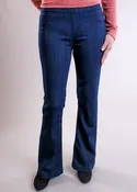 Cello Petite Mid Rise Flare Jegging in Dark Denim