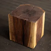 Hyo Table Walnut | Walnut Wood Cube Side Table