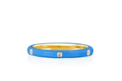 3 Diamond & Blue Enamel Stack Ring