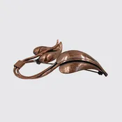 1960s Vintage Copper Double Leaf Pin