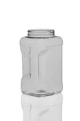 128 oz Clear PET Square Gripper Jar, 110-400