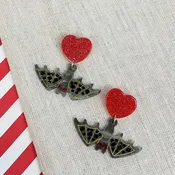 Acrylic Crystal Bat Dangle Earrings