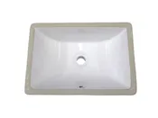 CUS-1611SF WHITE, SLOPE FRONT SQUARE CERAMIC UNDERMOUNT VANITY, 15.5” X10.5″