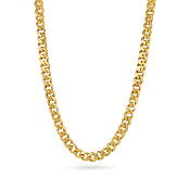 10K 7mm Hollow Monaco Cuban Link Necklace