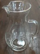 10" Vintage Glass Pitcher with Etched Flowers
