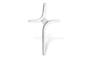 14k White Gold Cross with Solitaire Diamond