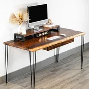 Live Edge Computer Desk with Hairpin Legs