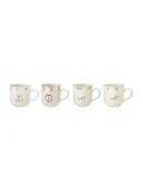 12 oz. Hand-Stamped Stoneware Mug w/Holiday Image