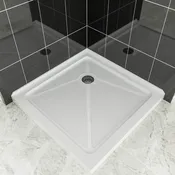SUNNY SHOWER 36" x 36" x 3" Square Shower Base, Corner Drain, White