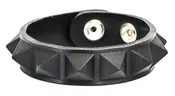 1 Row Studded Black Rubber Cuff by Funk Plus