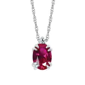 10KT .02CT (1)DIA/7X5 OV CREATED RUBY PEND