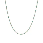 14k Enamel Necklace Aqua