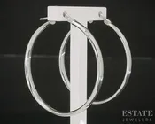 10k White Gold 3mm Smooth Hoop Ladies Earrings 1.8g p20862