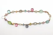 Bracelet - 18k, mixed pastel stones