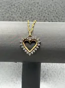 10 Karat Yellow Gold Ladies Diamond Heart Pendant