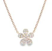 14K ROSE GOLD DIAMOND NECKLACE  #165-00197