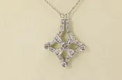 14k White Gold Diamond Convertible Curved Necklace