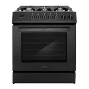 30 in. 5.0 cu. ft. Gas Range with Oven and 5 Burner Cooktop with Heavy Duty Cast Iron Grates in Matte Black (COS-305AGC-BK)