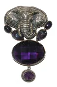 10359 Elephant Amethyst Sterling Silver