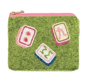 Beaded Pouch - Mahjong Tiles