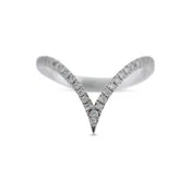 14K White Gold 0.17 Ct Diamond Deep V Band