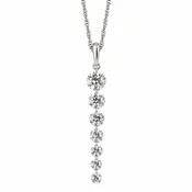 14K White Gold 2.02ctw Lab Grown Round Brilliant Pierced Diamond Drop Necklace