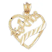 15 Anos Charm Pendant 14k Gold