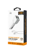 2-in-1 Car Charger with 6ft USB-A to Lightning Cable
