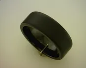 Black Ceramic 8Mm Flat Black Diamond Ceramic Ring