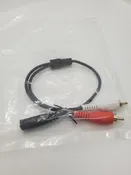 2 Male RCA to 3.5mm Female 3-Conductor Jack Y-Cable with Gold Plated Connectors 1ft