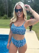 RAE Blue Two Piece Swimsuit Set Top & Bottoms (S-2X)