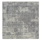 10'1"x10'1" Fine Jacquard Wool and Silk Hand Loomed Light Gray Square Rug R63276