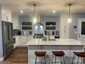 Complete Custom Fabuwood White Shaker Wood Complete White Kitchen Stainless Steel Pro Look ZLine Appliances — Little Green Kitchens