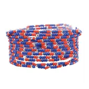 12 Row Beaded Bracelet Set Blue/Red