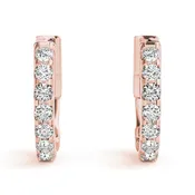 1/4 ctw Round Lab Grown Diamond Huggie Hoop Earrings