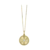 10K Gold Diamond Sunburst Medallion Pendant Necklace - PD10793-1YC