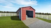 18x25x9 Boxed Eave Roof Metal Garage - Eagle Carports