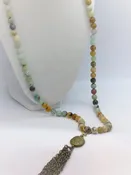 Amazonite and Ocean Jasper Long Necklace